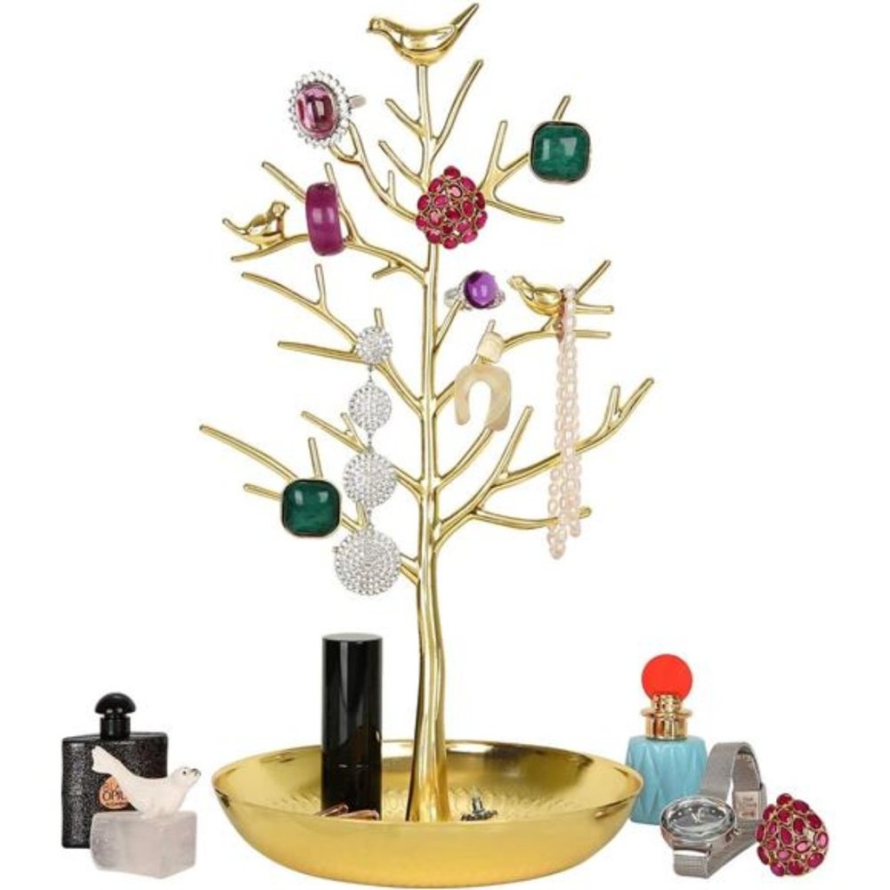 Retro Jewelry Tree Organizer for Necklaces and Earrings Ring Tree Holder Display
